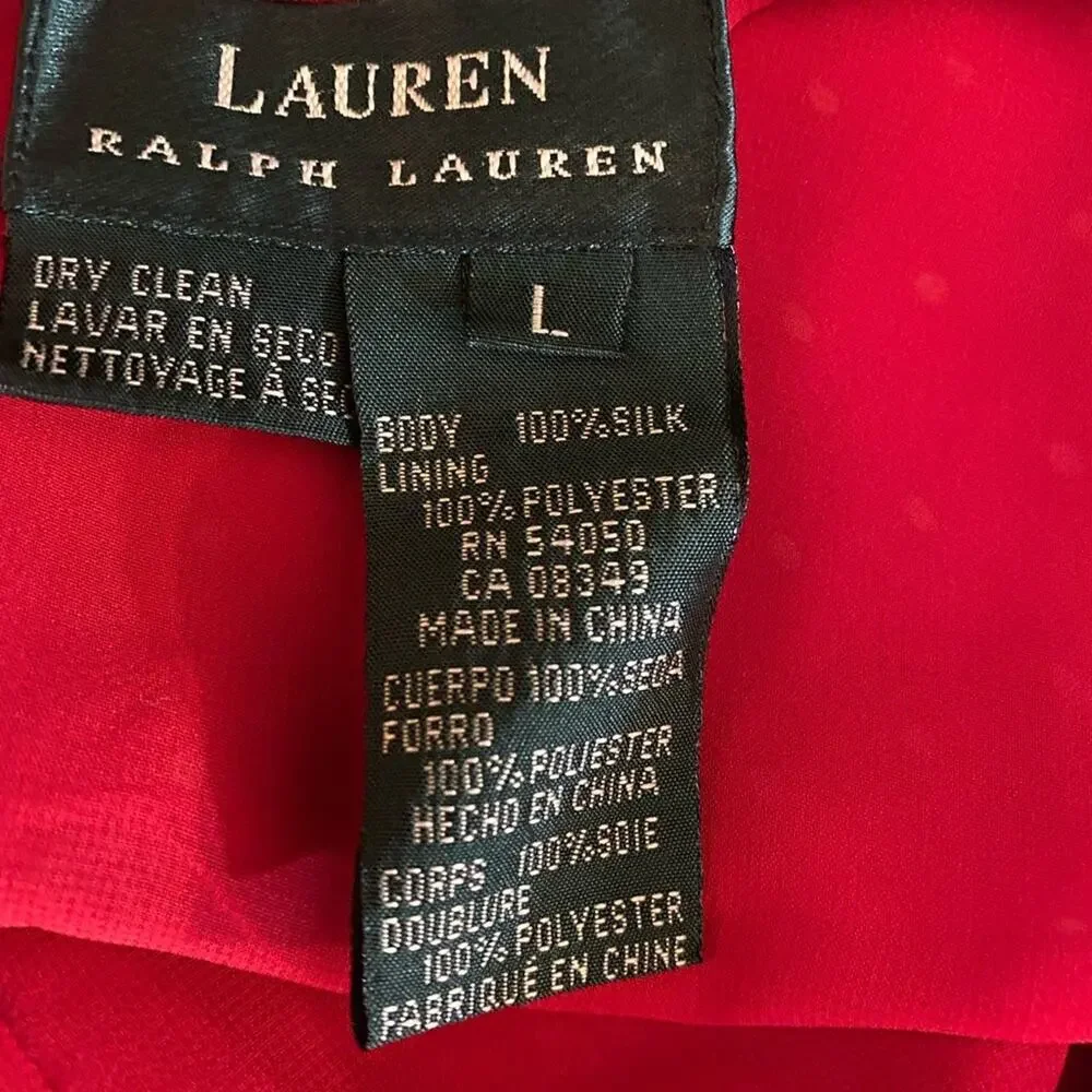 Lauren Ralph Lauren Red White Pock Dot Dress Pants Size Large - Picture 2 of 9
